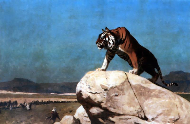 Jean Leon Gerome Tiger on the Watch China oil painting art